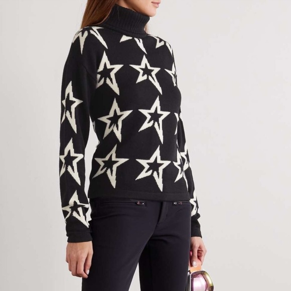 Perfect Moment stardust merino wool turtleneck sweater in black - Picture 1 of 4